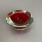 Italian Murano Glass Faceted Sommerso Bowl Element Ashtray by Flavio Poli, 1970s 3