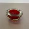 Italian Murano Glass Faceted Sommerso Bowl Element Ashtray by Flavio Poli, 1970s 9