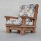 French Brutalist Oak Chunky Armchairs, Set of 2 1