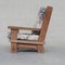 French Brutalist Oak Chunky Armchairs, Set of 2, Image 3