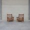 French Brutalist Oak Chunky Armchairs, Set of 2 15