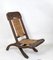 Antique Asian Carved Exotic Wood & Cannage Folding Chair 1