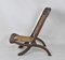 Antique Asian Carved Exotic Wood & Cannage Folding Chair, Image 2