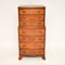 Antique Burr Walnut Chest on Chest of Drawers, Image 2