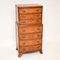 Antique Burr Walnut Chest on Chest of Drawers, Image 1