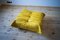 Yellow Pull-Up Dubai Leather Living Room Set by Michel Ducaroy for Ligne Roset, 1970s, Set of 4 13