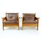 Lounge Chairs in Leather and Wood, Czechoslovakia 1970s, Set of 2, Image 1