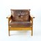 Lounge Chairs in Leather and Wood, Czechoslovakia 1970s, Set of 2 24