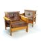 Lounge Chairs in Leather and Wood, Czechoslovakia 1970s, Set of 2 10