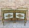 19th Century French Bronze Vitrine Nightstands with Glass Doors and Brass Drawers, Set of 2, Image 1