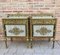 19th Century French Bronze Vitrine Nightstands with Glass Doors and Brass Drawers, Set of 2, Image 4