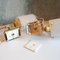 Golden Wall Lights with Acrylic Glass, France, Set of 2 3
