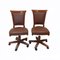 Mid-Century Swivel Chairs in Wood and Leather from Genoveva Spain, Set of 3 2