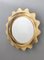 Gold Varnished Iron Sun Shaped Wall Mirror, Italy, 1980s 4