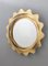 Gold Varnished Iron Sun Shaped Wall Mirror, Italy, 1980s, Image 4
