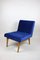 Blue Velvet Lounge Chair, 1970s 4
