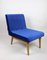Blue Velvet Lounge Chair, 1970s, Image 1