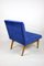 Blue Velvet Lounge Chair, 1970s 3
