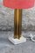 Table Lamp in Brass, Marble and Fabric, Italy, 1970s 2