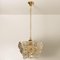 Glass and Brass Floral Three Tiers Light Fixture, 1970s 12