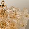 Glass and Brass Floral Three Tiers Light Fixture, 1970s 10