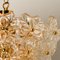 Glass and Brass Floral Three Tiers Light Fixture, 1970s, Image 10