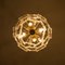 Glass and Brass Floral Three Tiers Light Fixture, 1970s, Image 6