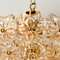 Glass and Brass Floral Three Tiers Light Fixture, 1970s, Image 9