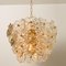 Glass and Brass Floral Three Tiers Light Fixture, 1970s, Image 13