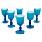 Mid-Century Wine Goblets in Turquoise and White Murano Glass by Carlo Moretti, Set of 6, Image 1