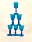 Mid-Century Wine Goblets in Turquoise and White Murano Glass by Carlo Moretti, Set of 6, Image 8
