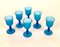 Mid-Century Wine Goblets in Turquoise and White Murano Glass by Carlo Moretti, Set of 6, Image 3