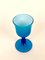 Mid-Century Wine Goblets in Turquoise and White Murano Glass by Carlo Moretti, Set of 6 6