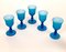 Mid-Century Wine Goblets in Turquoise and White Murano Glass by Carlo Moretti, Set of 6, Image 2