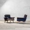 Mod. 875 Armchairs in Metal & Fabric by Ico Parisi for Cassina, 1960s, Set of 2 1