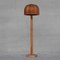 Mid-Century Pine Floor Lamp with Jacobsen Style Shade, Image 1