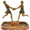 Fugère, Art Deco Centerpiece, Two Dancers, 1925, Bronze and Marble 1