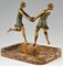 Fugère, Art Deco Centerpiece, Two Dancers, 1925, Bronze and Marble 9