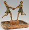 Fugère, Art Deco Centerpiece, Two Dancers, 1925, Bronze and Marble 2