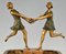Fugère, Art Deco Tafelaufsatz, Zwei Tänzer, 1925, Bronze und Marmor 11