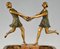 Fugère, centro de mesa Art Déco, dos bailarines, 1925, bronce y mármol, Imagen 11