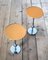 Chromed Metal Model T1 Tables with Round Colored Glass Tops by Osvaldo Borsani for Tecno, 1970s, Set of 2 2