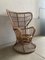 Mid-Century Modern Wicker Wingback Chair by Lio Carminati, 1950s 3