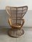 Mid-Century Modern Wicker Wingback Chair by Lio Carminati, 1950s 2