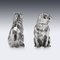 19th Century Victorian Solid Silver Cat & Dog, Salt & Pepper, London, 1876, Set of 2 8