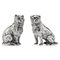 Gatto e cane vittoriano in argento massiccio, sale e pepe, Londra, 1876, set di 2, Immagine 1