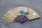Large Decorative Fan in Painted Paper and Wood, China, 1940s, Image 1