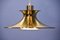 Lámpara colgante danesa de latón, años 70, Imagen 3