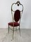Vintage Regency Style Brass and Red Velvet Chair, 1950s, Image 7