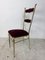 Sedia Hollywood Regency vintage in ottone e velluto, anni '50, Immagine 6